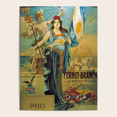 1910 Fernet Branca Liqueur Aperitif Advertisement Poster Print Poster