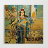 1910 Fernet Branca Liqueur Aperitif Advertisement Poster Print Wood Wall Art