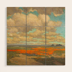1911 Granville Redmond - A Field of California Poppies Wood Wall Art