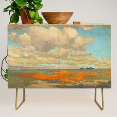 1911 Granville Redmond - A Field of California Poppies Credenza