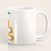 Falling Down' Paper Collage Fun Colorful Shapes Mid Century Minimal Abstract Art by Ejaaz Haniff Coffee Mug