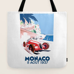 1937 MONACO Grand Prix Racing Poster Tote Bag