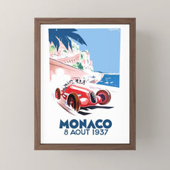1937 MONACO Grand Prix Racing Poster Mini Art Print