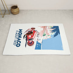 1937 MONACO Grand Prix Racing Poster Rug