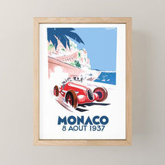 1937 MONACO Grand Prix Racing Poster Mini Art Print