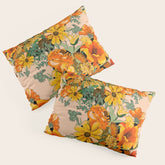 70s Pastel Floral on pink blush Boho Pillow Sham