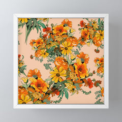 70s Pastel Floral on pink blush Boho Mini Art Print