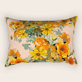 70s Pastel Floral on pink blush Boho Rectangular Pillow
