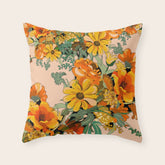 70s Pastel Floral on pink blush Boho Throw Pillow