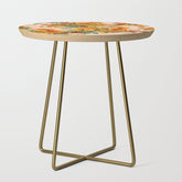 70s Pastel Floral on pink blush Boho Side Table