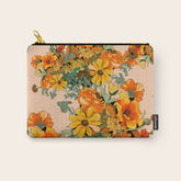 70s Pastel Floral on pink blush Boho Carry All Pouch