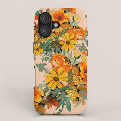 70s Pastel Floral on pink blush Boho iPhone Case