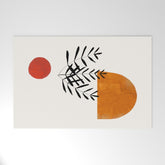 Autumn Vine' Minimal Mid Century Abstract Shapes With Floral Plant Motif Boho Vintage Paper Collage Line Drawing Welcome Mat