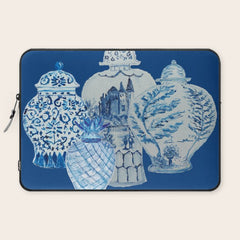 4 Four 4 Blue and White Ginger Jars Laptop Sleeve