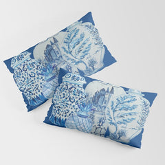 4 Four 4 Blue and White Ginger Jars Pillow Sham