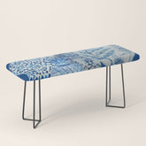4 Four 4 Blue and White Ginger Jars Bench