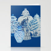 4 Four 4 Blue and White Ginger Jars Stationery Card