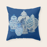 4 Four 4 Blue and White Ginger Jars Throw Pillow