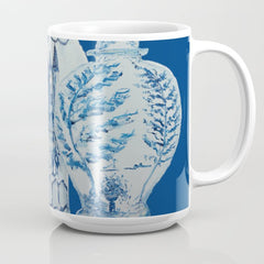 4 Four 4 Blue and White Ginger Jars Coffee Mug