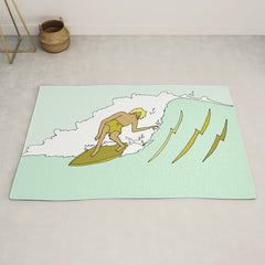70s outer banks surf // retro surf by surfy birdy Rug