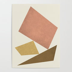 3 Forms Composition - Pink Poster