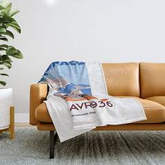 1936 Monaco Grand Prix Race Poster Throw Blanket