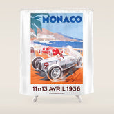 1936 Monaco Grand Prix Race Poster Shower Curtain