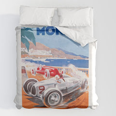 1936 Monaco Grand Prix Race Poster Duvet Cover