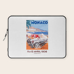 1936 Monaco Grand Prix Race Poster Laptop Sleeve