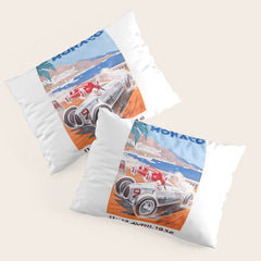 1936 Monaco Grand Prix Race Poster Pillow Sham