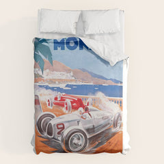 1936 Monaco Grand Prix Race Poster Duvet Cover