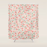 A breath of fresh air - A seamless floral pattern in pinks and reds Shower Curtain