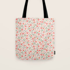 A breath of fresh air - A seamless floral pattern in pinks and reds Tote Bag