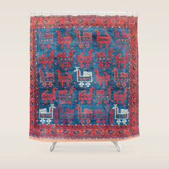 25 Peacocks Baluch Khorasan Persian Bag Face Print Shower Curtain