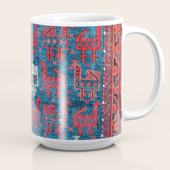 25 Peacocks Baluch Khorasan Persian Bag Face Print Coffee Mug
