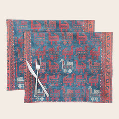 25 Peacocks Baluch Khorasan Persian Bag Face Print Placemat