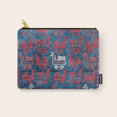 25 Peacocks Baluch Khorasan Persian Bag Face Print Carry All Pouch
