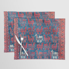 25 Peacocks Baluch Khorasan Persian Bag Face Print Placemat