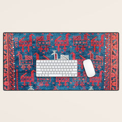 25 Peacocks Baluch Khorasan Persian Bag Face Print Desk Mat