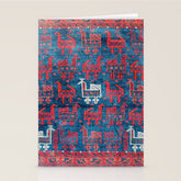 25 Peacocks Baluch Khorasan Persian Bag Face Print Stationery Card
