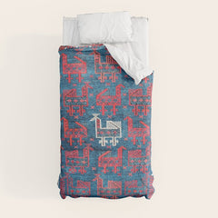 25 Peacocks Baluch Khorasan Persian Bag Face Print Duvet Cover