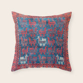 25 Peacocks Baluch Khorasan Persian Bag Face Print Throw Pillow
