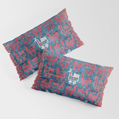 25 Peacocks Baluch Khorasan Persian Bag Face Print Pillow Sham