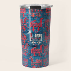 25 Peacocks Baluch Khorasan Persian Bag Face Print Travel Mug