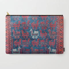 25 Peacocks Baluch Khorasan Persian Bag Face Print Carry All Pouch