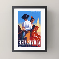 1961 SPAIN Feria De Sevilla Poster Mini Art Print