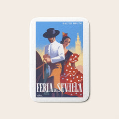 1961 SPAIN Feria De Sevilla Poster Bath Mat