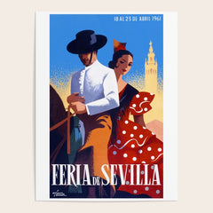 1961 SPAIN Feria De Sevilla Poster Poster