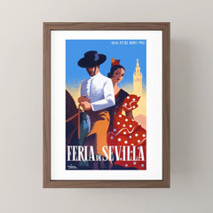 1961 SPAIN Feria De Sevilla Poster Mini Art Print