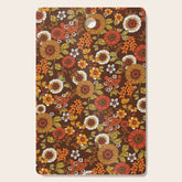70s retro ditzy flowers, boho, browns, orange, hippie Cutting Board